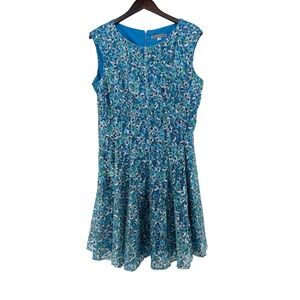 Danny and Nicole Floral Lace Fit and Flare Dress Sage Blue Ivory 18 Spring